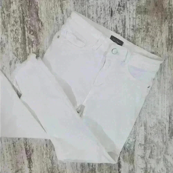 Women's DL1961 Florence Cropped Midrise Instrasculpt Skinny white jeans size 24 - Picture 2 of 11